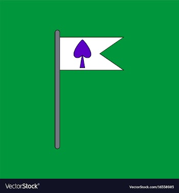 Flat icon design collection cards symbol on flag vector image