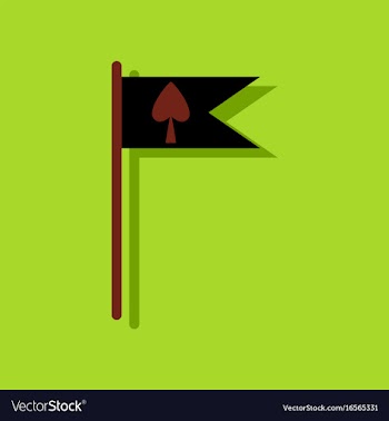 Flat icon design collection cards symbol on flag vector image
