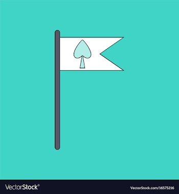 Flat icon design collection cards symbol on flag vector image