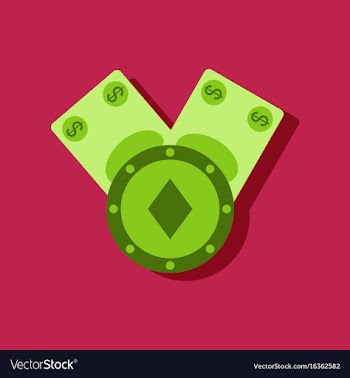 Flat icon design collection casino chip and cash vector image