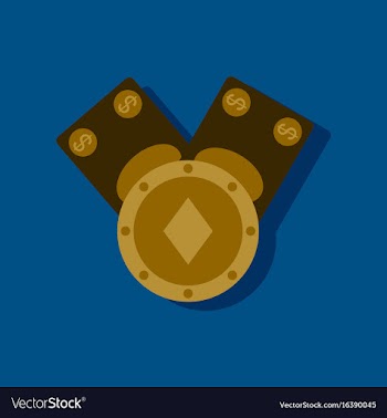 Flat icon design collection casino chip and cash vector image