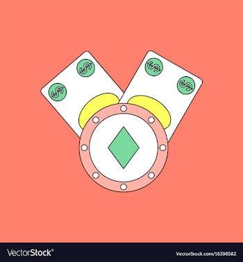 Flat icon design collection casino chip and cash vector image