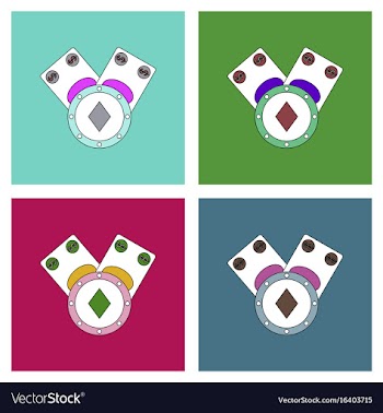 Flat icon design collection casino chip and cash vector image