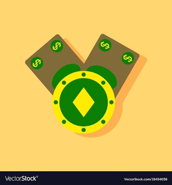 Flat icon design collection casino chip and cash vector image