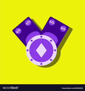 Flat icon design collection casino chip and cash vector image