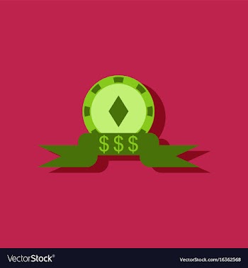 Flat icon design collection casino chip dollar vector image