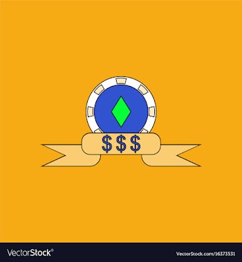 Flat icon design collection casino chip dollar vector image