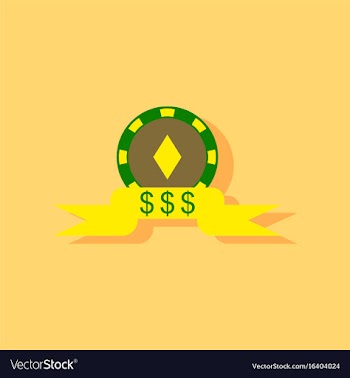 Flat icon design collection casino chip dollar vector image