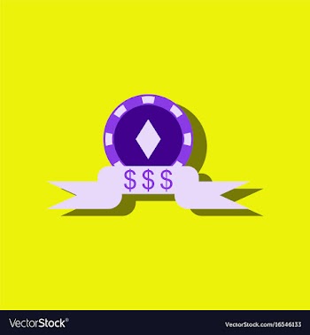 Flat icon design collection casino chip dollar vector image