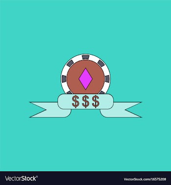 Flat icon design collection casino chip dollar vector image