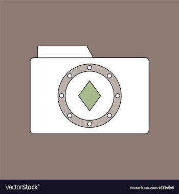 Flat icon design collection casino chip on folder vector image