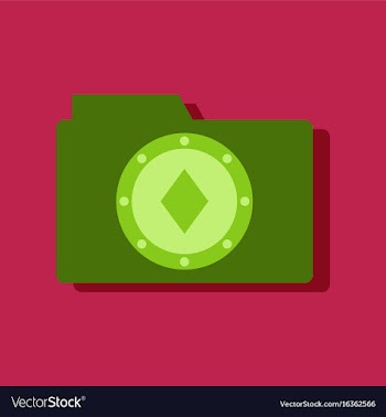Flat icon design collection casino chip on folder vector image
