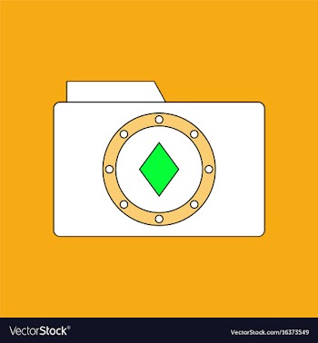 Flat icon design collection casino chip on folder vector image