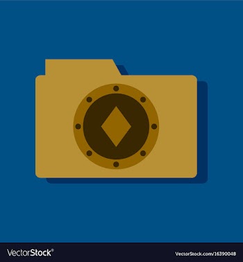 Flat icon design collection casino chip on folder vector image