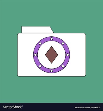 Flat icon design collection casino chip on folder vector image