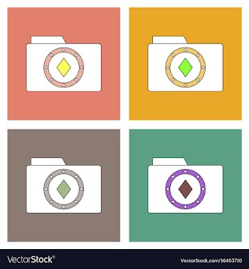 Flat icon design collection casino chip on folder vector image