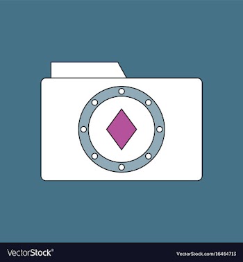 Flat icon design collection casino chip on folder vector image