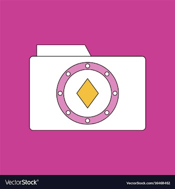 Flat icon design collection casino chip on folder vector image