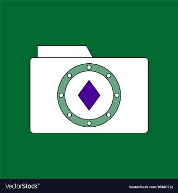 Flat icon design collection casino chip on folder vector image