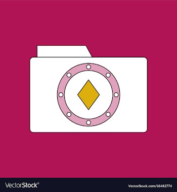 Flat icon design collection casino chip on folder vector image