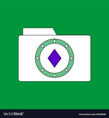 Flat icon design collection casino chip on folder vector image