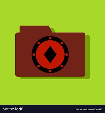 Flat icon design collection casino chip on folder vector image