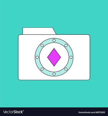 Flat icon design collection casino chip on folder vector image