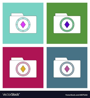 Flat icon design collection casino chip on folder vector image