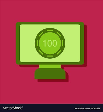 Flat icon design collection casino chip on screen vector image