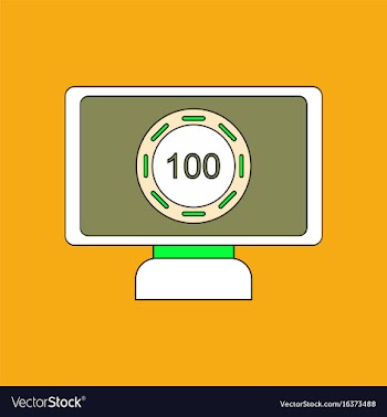 Flat icon design collection casino chip on screen vector image