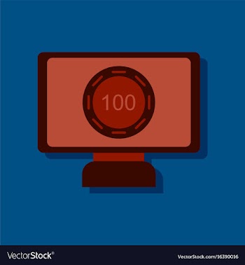 Flat icon design collection casino chip on screen vector image
