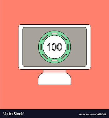 Flat icon design collection casino chip on screen vector image