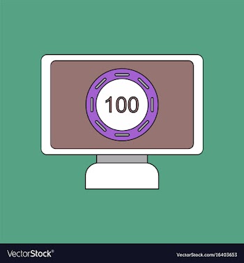 Flat icon design collection casino chip on screen vector image