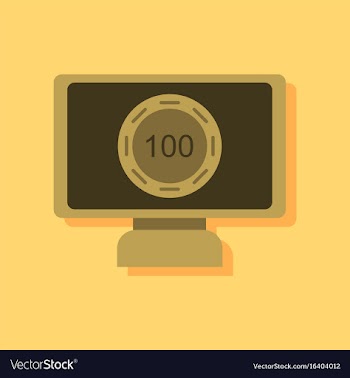 Flat icon design collection casino chip on screen vector image