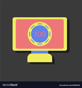 Flat icon design collection casino chip on screen vector image