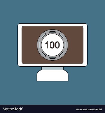Flat icon design collection casino chip on screen vector image