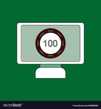 Flat icon design collection casino chip on screen vector image
