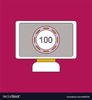 Flat icon design collection casino chip on screen vector image