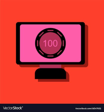 Flat icon design collection casino chip on screen vector image