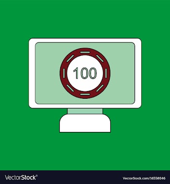 Flat icon design collection casino chip on screen vector image