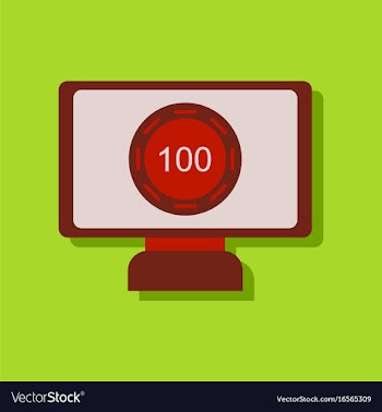Flat icon design collection casino chip on screen vector image