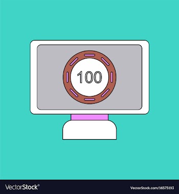 Flat icon design collection casino chip on screen vector image