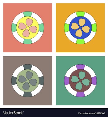 Flat icon design collection casino chip vector image