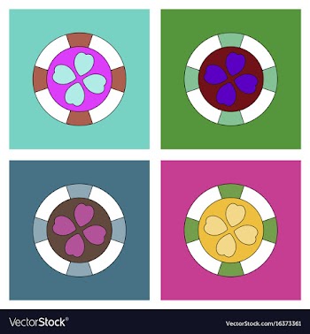 Flat icon design collection casino chip vector image