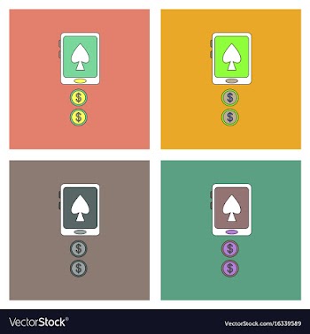 Flat icon design collection casino online vector image