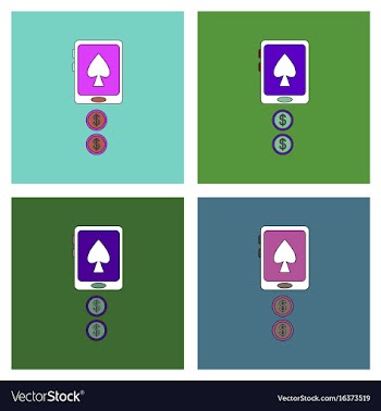 Flat icon design collection casino online vector image