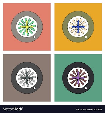 Flat icon design collection casino roulette wheel vector image