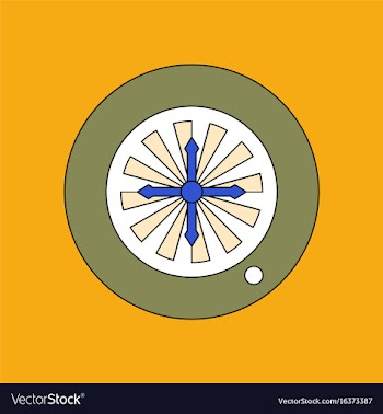Flat icon design collection casino roulette wheel vector image