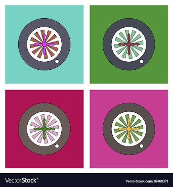 Flat icon design collection casino roulette wheel vector image