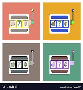 Flat icon design collection casino slot machine vector image